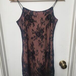 H&M Divided Lace Cami Dress Black And Nude Women's Size 6